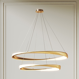 Simple Chandelier Metal Chandelier Double-layer Chandelier 3d model