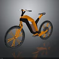 Sleek Modern Bicycle With Orange Frame Black Wheels Aerodynamic Design And Reflective Accents
