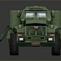 Green Military Cargo Truck With Open Bed Six Wheel Design And Military Style