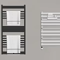 Modern Black And White Towel Racks With Hanging White Towels