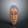 Animal Themed Wooden Mask From African Tribal Art With Carved Features
