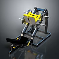 Fitness Leg Press Machine With Yellow Black Frame And Weight Plates