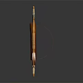 Vintage Traditional Handcrafted Wooden Hunting Bow with Arrows and Brown Leather Quiver
