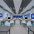 Modern classroom wisdom classroom computer room 3d model