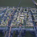 Modern Industrial Plant Urban Planning Layout With Road Network And Green Space Design