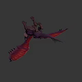 Fantasy Dragon Character With Purple Body Red Wings And Sharp Claws In Game
