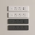 Modern White And Gray Switch Panels With Sockets USB Ports And Switches