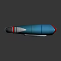 Futuristic Sci Fi Weapon With Blue Red Metallic Finish And Streamlined Design 3d model