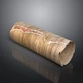 Weathered Wooden Log In Natural Scenery With Orange Crack And Textured Surface