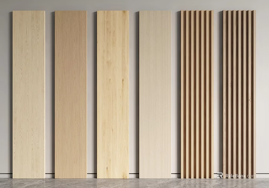 Wooden Wainscoting With Various Textures And Colors 3d model 
