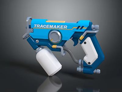 TRACEMAKER Blue Weapon With White Canister And Detailed Mechanical Design Features 3d model