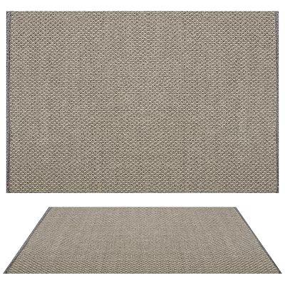 Square Rug with Beige Woven Texture and Simple Design for Home Decor 3d model