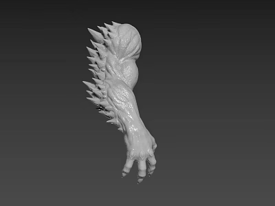Detailed Fantasy Creature Arm 3D Model With Sharp Spikes And Muscular Design 3d model