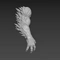 Detailed Fantasy Creature Arm 3D Model With Sharp Spikes And Muscular Design