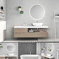 Bathroom Mirror Cabinet Combination Bathroom Toilet Mirror Washstand Cabinet Cosmetic Cabinet Cosmetic Mirror Home Furniture Chandelier 3d model