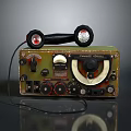 Vintage Military Magnetic Detector Radio With Headphones Knobs And Dials