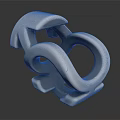 Sleek Silver Abstract Jewelry Piece With Curved Rings And Polished Surface On Dark Background