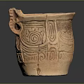 Ancient Clay Pot With Intricate Carved Patterns Dragon Head Design And Ornate Details