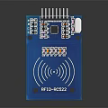 RFID RC522 Module Blue Circuit Board With Antenna And Electronic Components