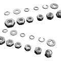 Various Metal Industrial Fasteners Including Nuts Washers And Bolt Heads