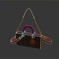 Stylish Brown Leather Handbag With Chain Strap And Top Handle Design
