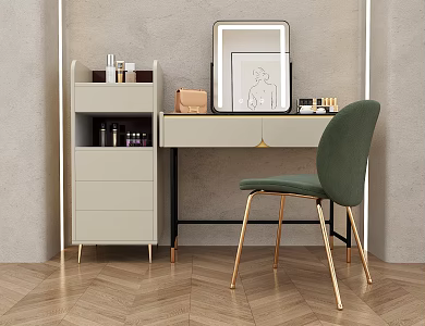 Modern Dressing Table Stool Combination Dressing Table 3d model