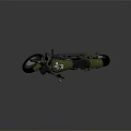 Dark Green Cruiser Motorcycle With Black Seat And Shiny Tires On Glossy Surface