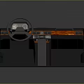 Black Vehicle Cockpit Interior With Steering Wheel Dashboard And Orange Accents