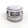 Gray Round Multi layer Metal Equipment With Central Circular Component