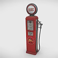 Vintage Red Standard Gasoline Pump From 1920s Era Public Facility With Fuel Nozzle