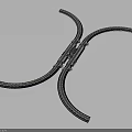 Railway Track Crossing Equipment With Metal Structure And Curved Rails