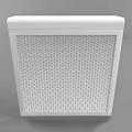 White Square Air Conditioner Vent With Grid Panel And Modern Design Features 3d model