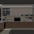 Middle style cabinet combination 3d model