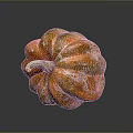 Fresh Ripe Orange Pumpkin With Textured Surface And Glossy Finish