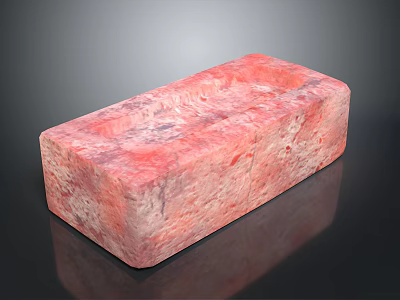 Unique Pink Textured Rectangular Block With Rough Surface And Solid Material 3d model