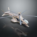 Modern Helicopter Model Showcasing Sleek Aerodynamic Body And Rotor Blades Design