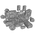 Natural Stone Blocks and Wooden Materials for Outdoor Construction and Decoration