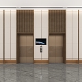 Elevator aisle corridor public area characteristic office building elevator 3d model