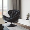 Modern Living Room Interior With Marble Fireplace White Sofa Black Armchair And Coffee Table