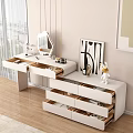 Bright Bedroom With White Vanity Chair Dresser Decorative Painting And Stuffed Toy