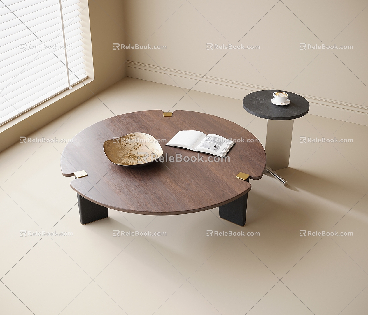 Modern round coffee table 3d model