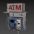 Public Facility Outdoor ATM Machine With Rusted Blue Panel Screen Keypad And Card Slot