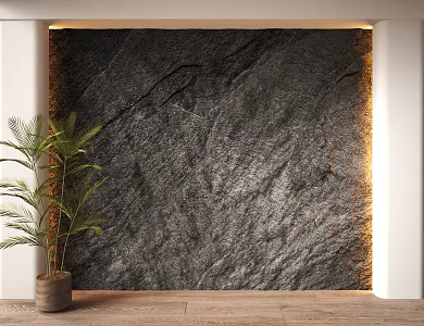 modern rubble wall molten rock 3d model