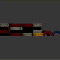 Colorful Circular Rings in Different Colors Stacked Together Against Black Landscape Background