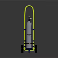 Commercial Gas Cylinder Transport Cart With Yellow Frame And Secure Wheels