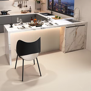 Bar kitchen water bar restaurant bar table island table 3d model
