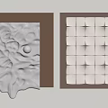 Modern Decorative Wall Hangings With Textured White Design And Grid Pattern Squares 3d model