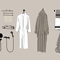 Towel Bathrobe Clothes Towel Rack Towel 3d model