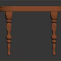 Classic Mahogany Wooden Table With Carved Legs And Square Smooth Tabletop