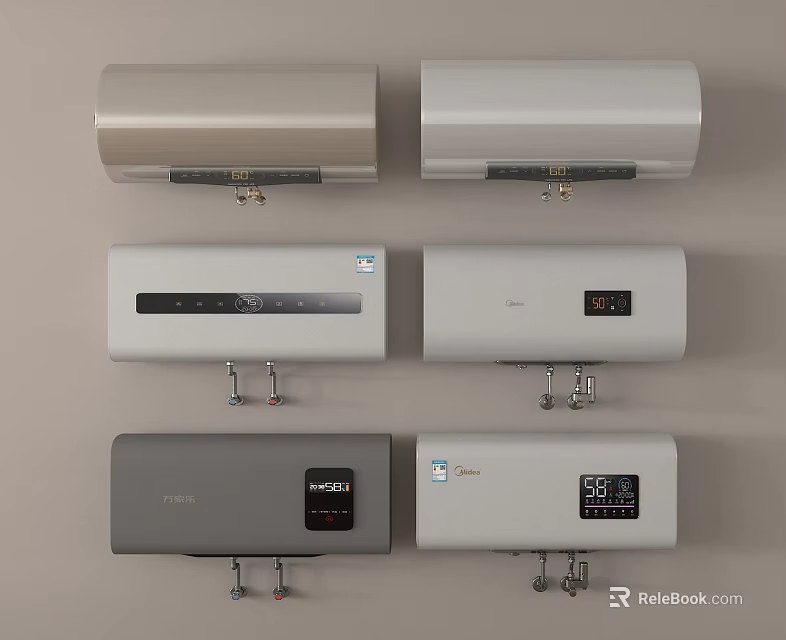 Wall Mounted Water Heaters With Multiple Models And Various Color Designs 3d model 